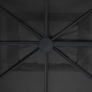 Parasol déporté rectangulaire inclinable Melhia 4x3m anthracite