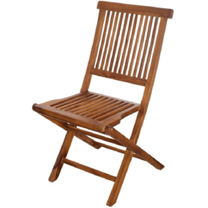 MAEVA - Ensemble de 2 chaises de jardin Java en bois Teck huilé