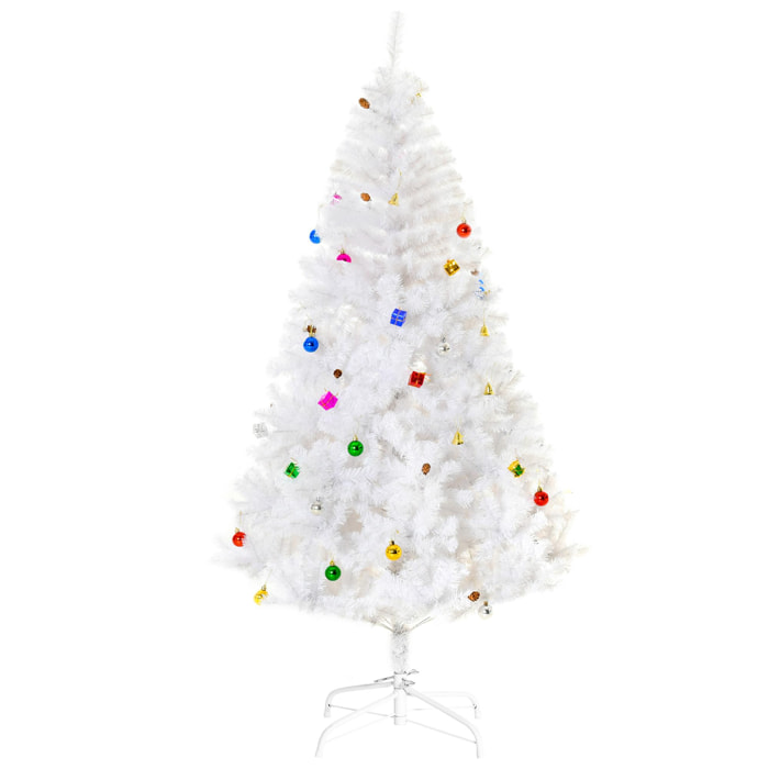Árbol de Navidad Decoraciones Artificiales Incluidas 150/180 cm Verde y Blanco