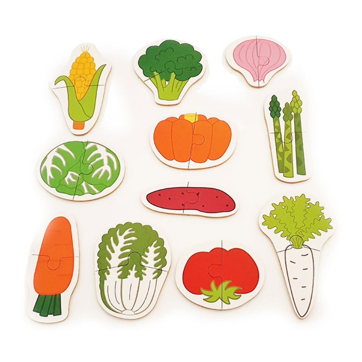 PUZLES MÚLTIPLES 13 EN 1: VERDURAS 2pcs/puzle (CAJA METÁLICA)