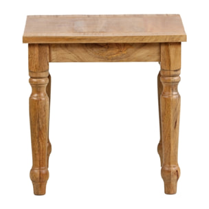 Tavolino quadrato in legno di mango naturale 40x40x40 cm - Salento