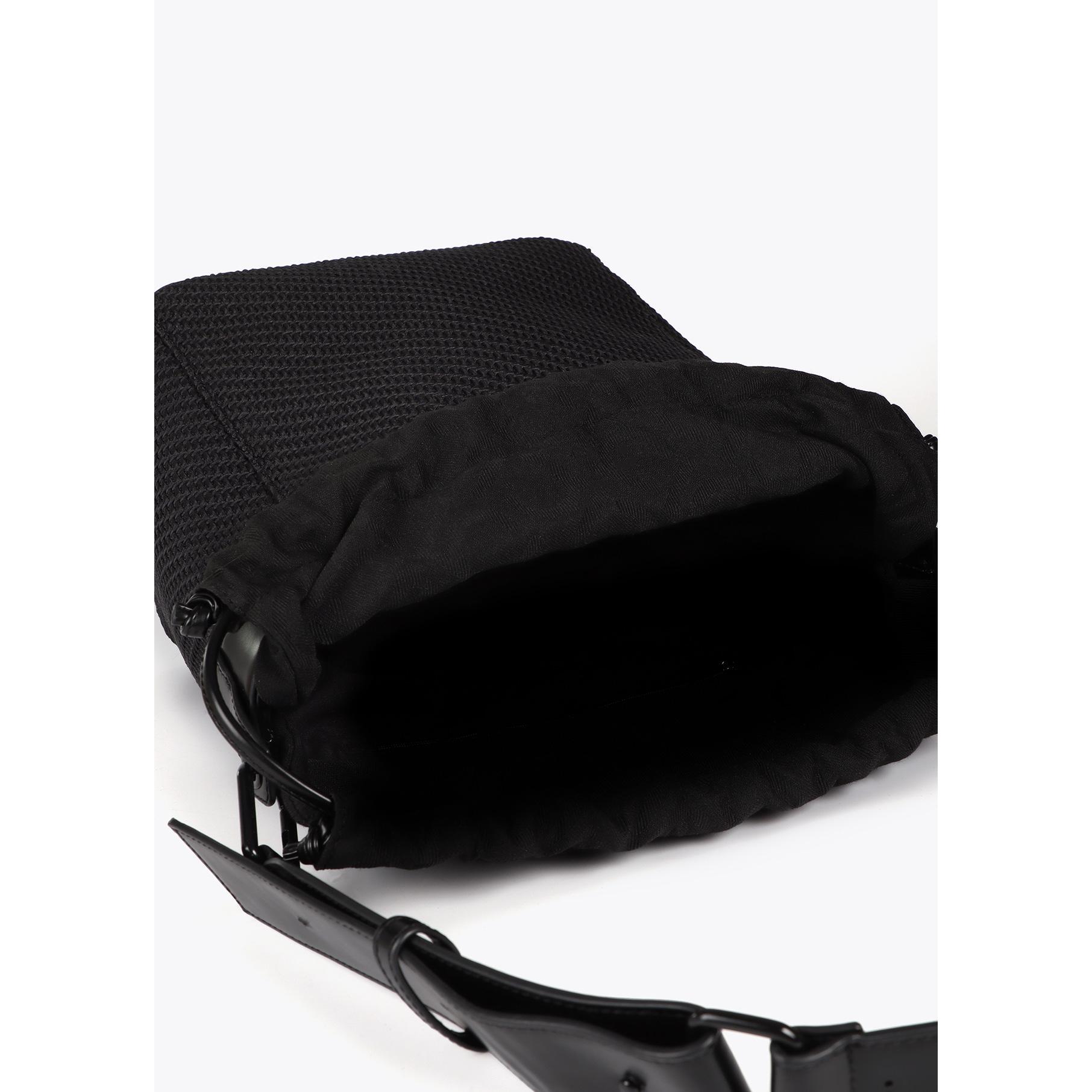 Borsa Hobo in Tessuto ed Effetto Pelle