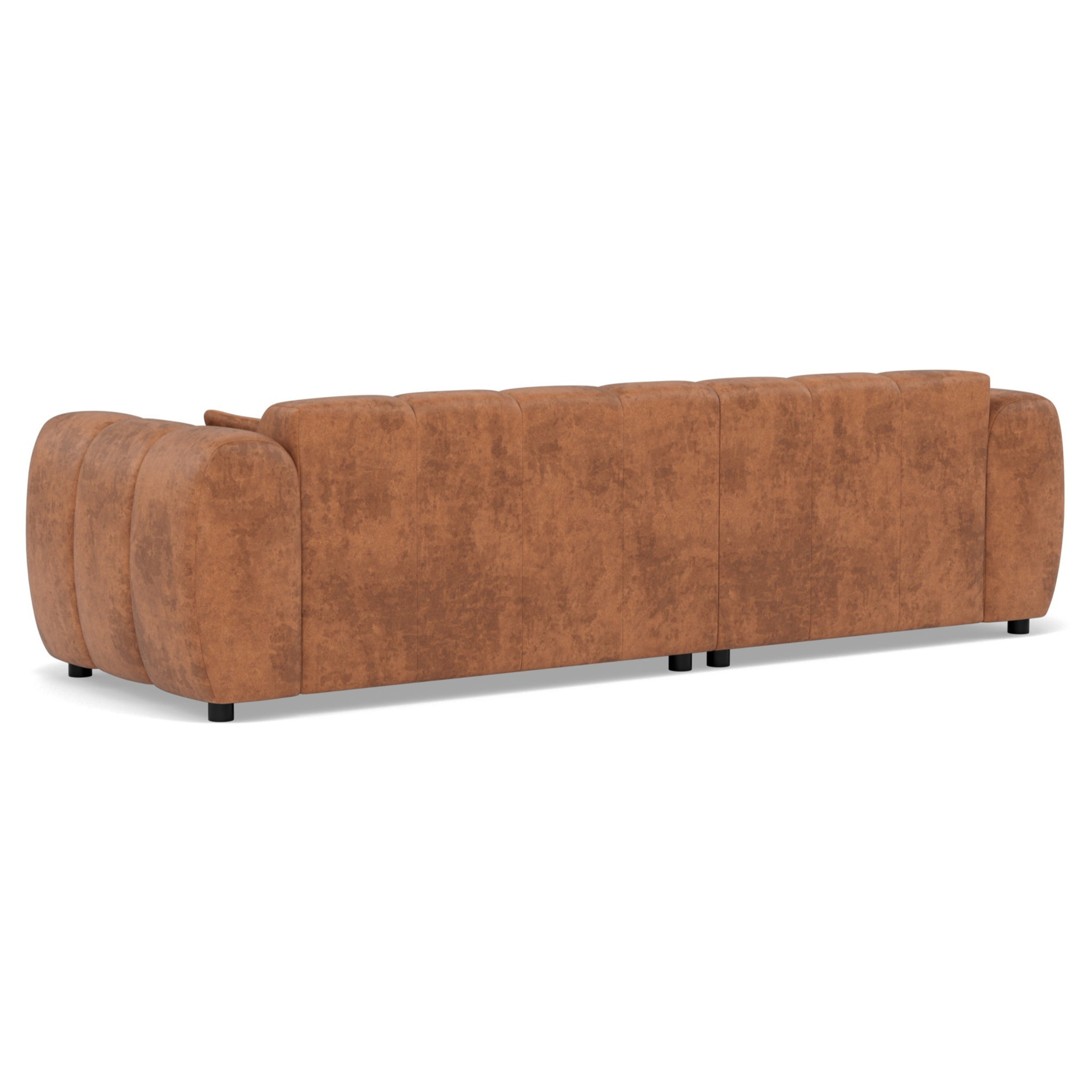 Curtis - canapé d'angle gauche 4 places en simili - Cognac