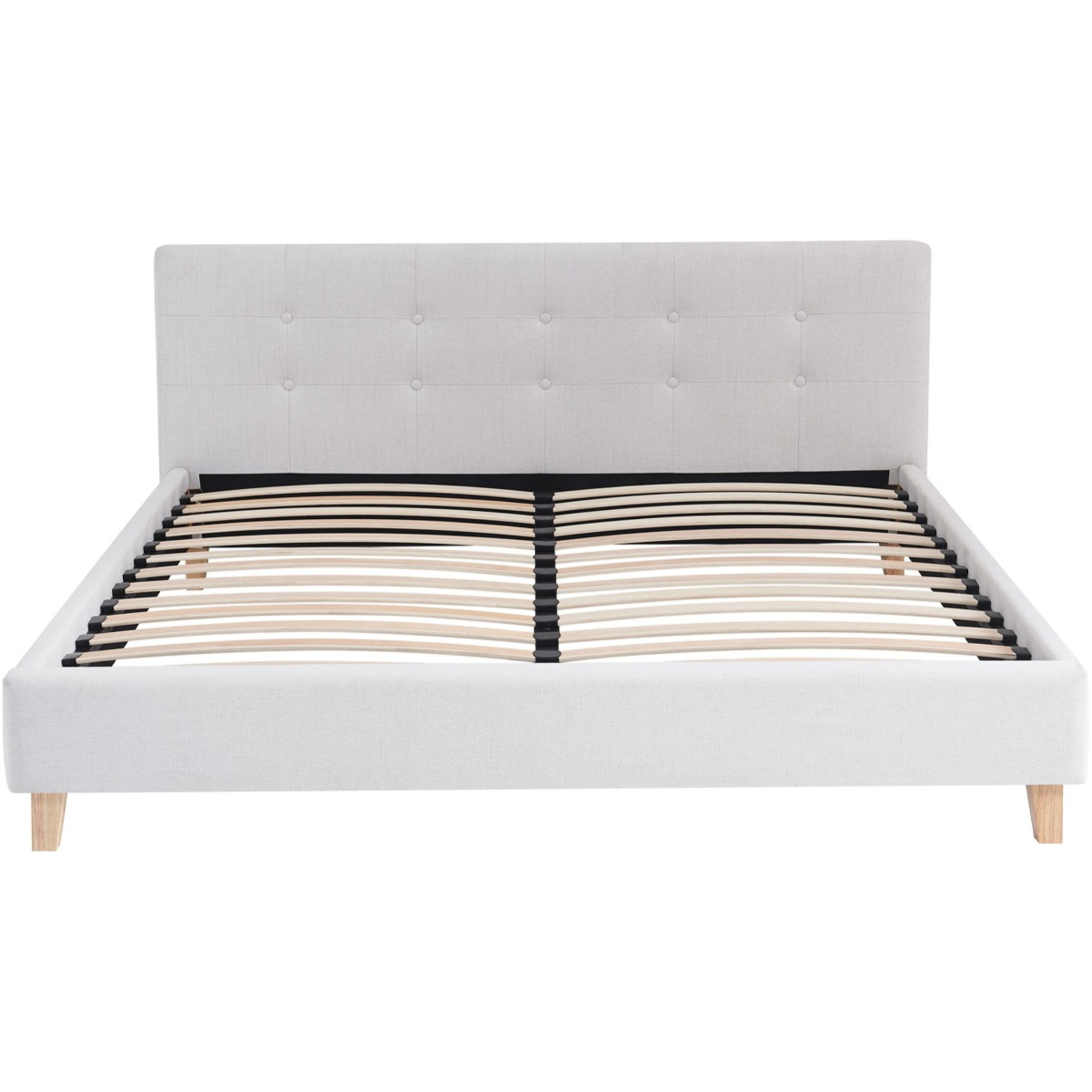 Lit avec tête de lit en tissu - MILO