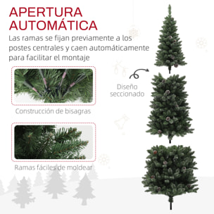 Árbol de Navidad 180 cm Árbol de Navidad Artificial con 618 Ramas 30 Piñas y Soporte de Metal Árbol Navideño para Salón Interior Verde