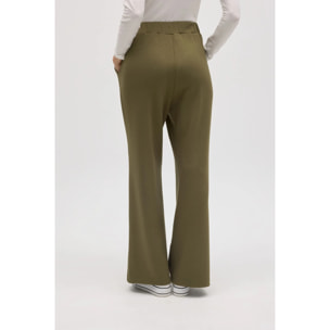 Pantaloni dritti fluidi verdi