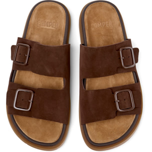 Sandalias - CAMPER Lluc Sandal - Marron - Cuero de gamuza