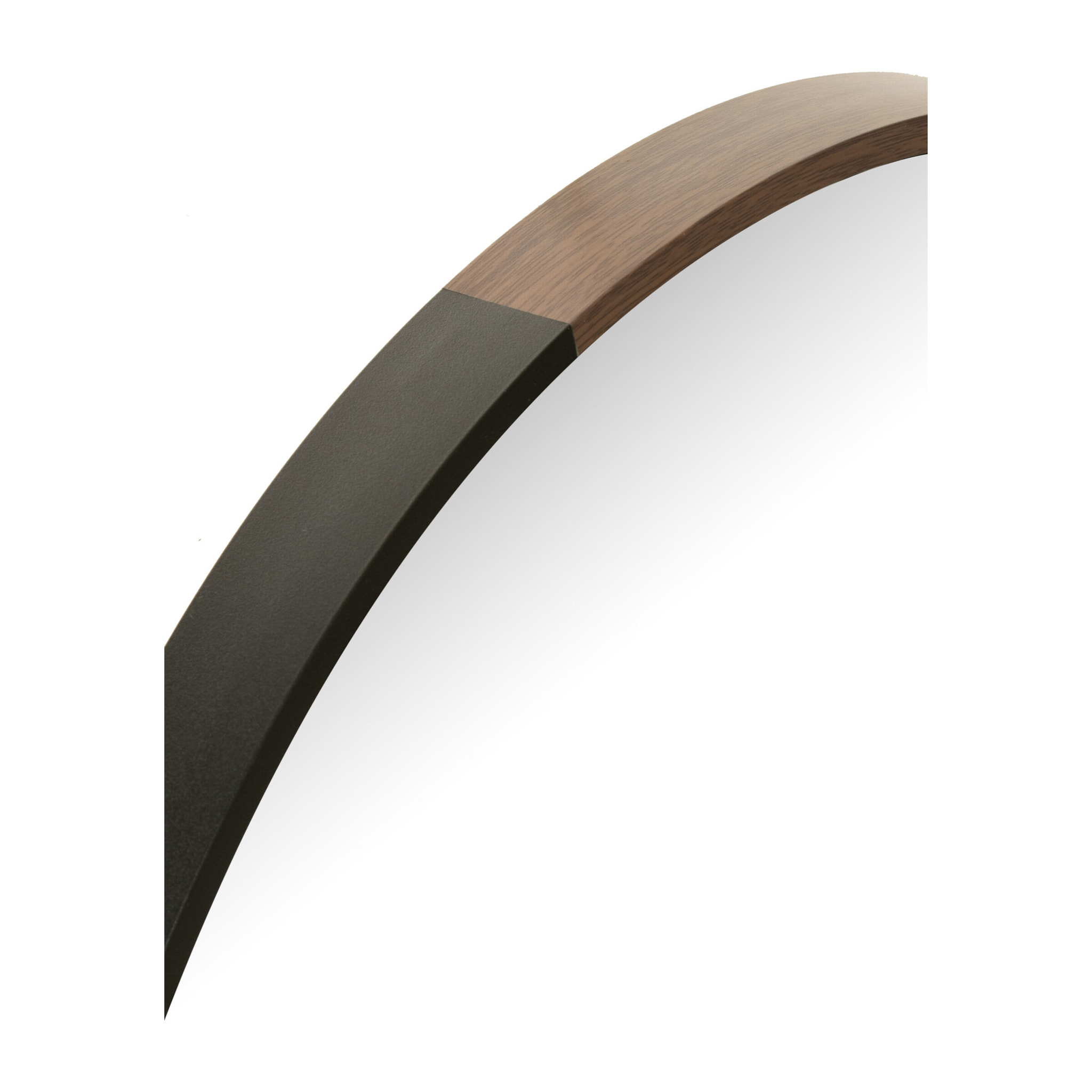 J-Line miroir Rond - métal/bois - noir - small - Ø 40 cm