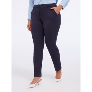 Fiorella Rubino - Pantalones New York en punto Milano - Azul