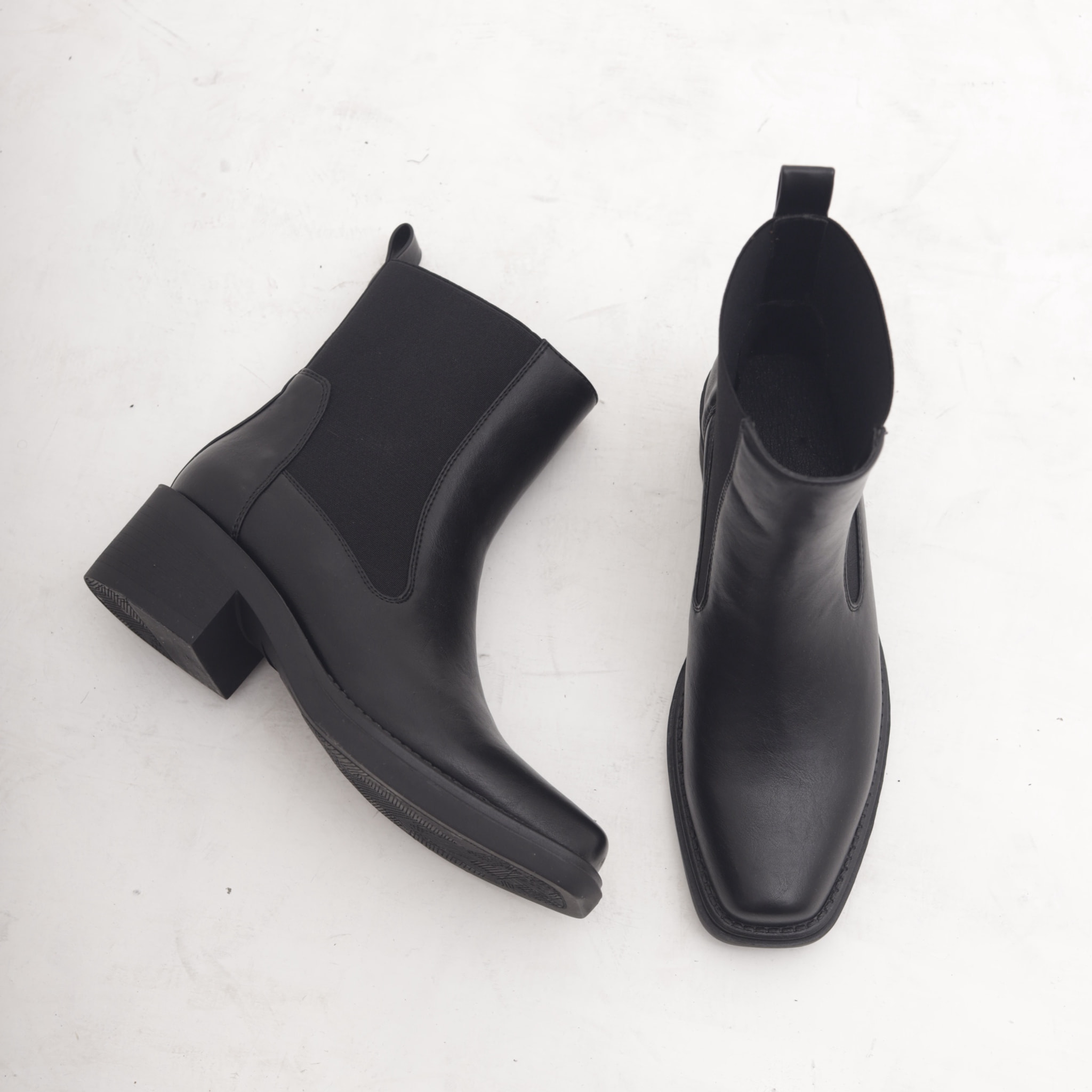 STIVALETTO TEXANO ELASTICI NERO