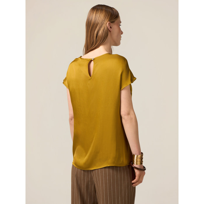 Oltre - Blusa de satén de viscosa - Verde