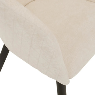 Fauteuil "Marlo" ivoire L55xp55xH76cm