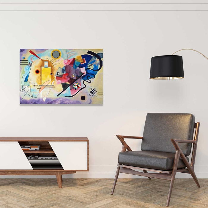 Tableau célèbre Kandinsky Jaune, Rouge, Bleu Tableau verre acrylique