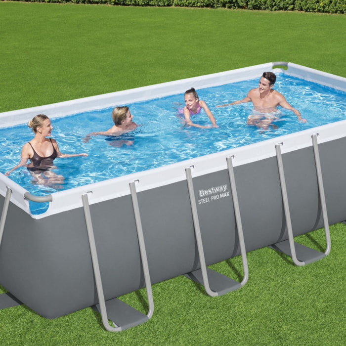 Bestway Piscine hors sol tubulaire rectangulaire Bestway Steel Pro Max 488 x 244 x 122 cm gris