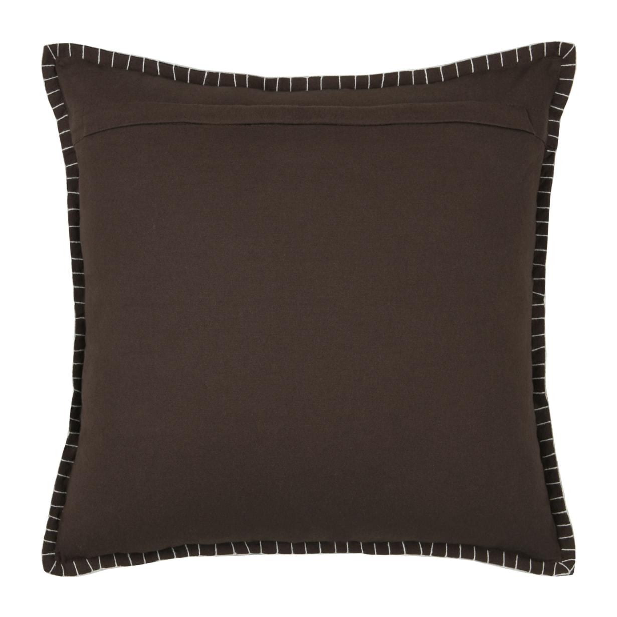 Coussin décoratif carré à carreaux et motif sapin - Marron Brun