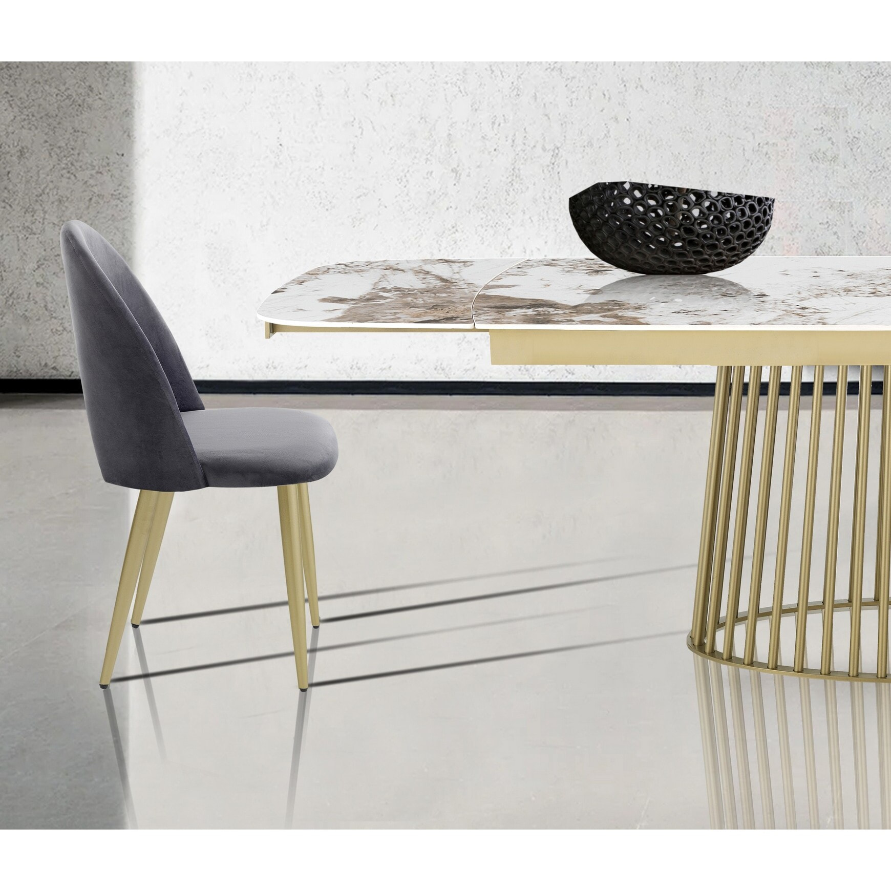 TOMASUCCI set 4 sedie NAIL GREY / GOLD