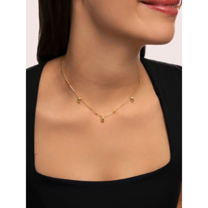 Collar Gotas y Dots Baño Oro