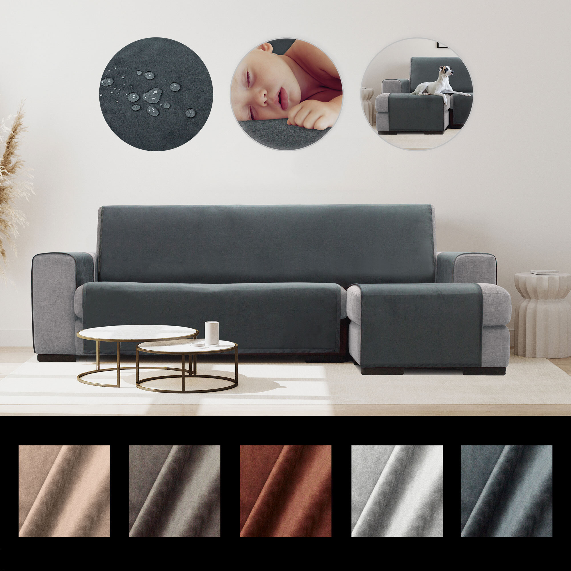 Cubre Sofá Chaise Longue Derecha modelo TIBET