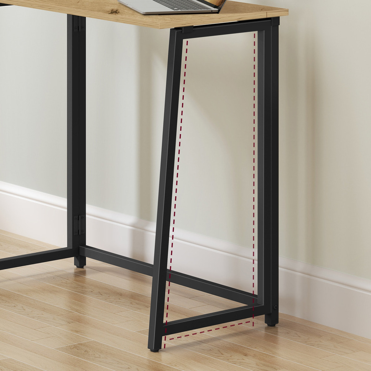 Scrivania per Computer Max 1.0 Rovere Artisan e Acciaio