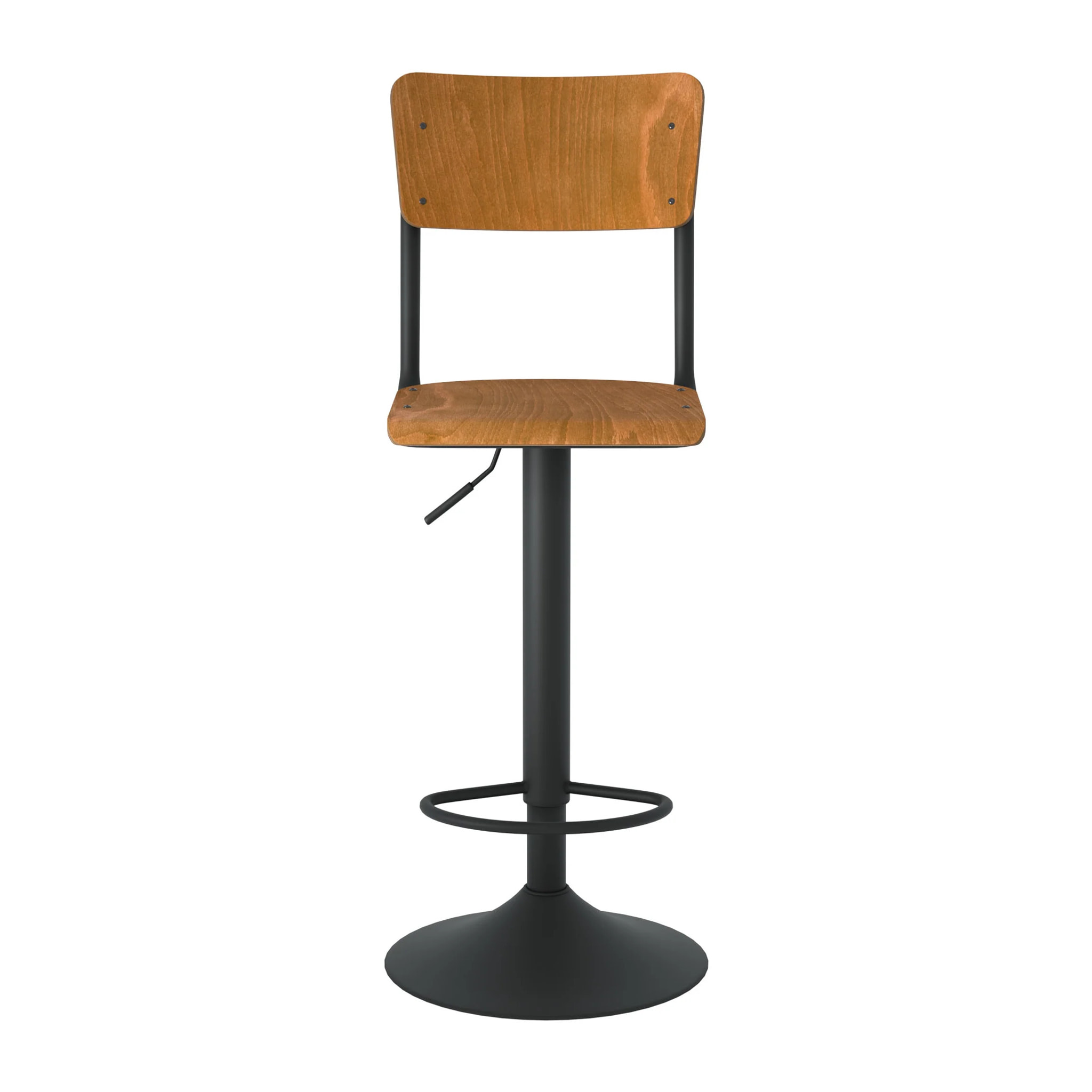 Lot de 2 chaises de bar réglables 60/80 cm en bois foncé - Clem