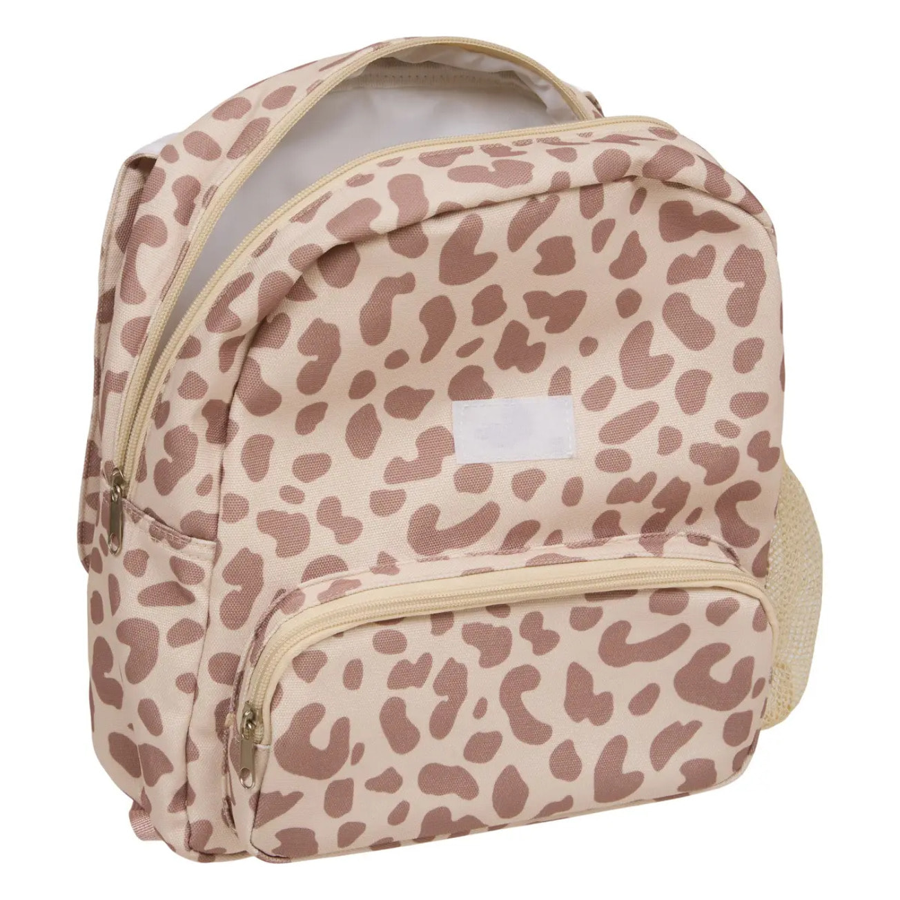 Sac à dos enfant Basco avec pochette isolante 6L motif félin beige et rose
