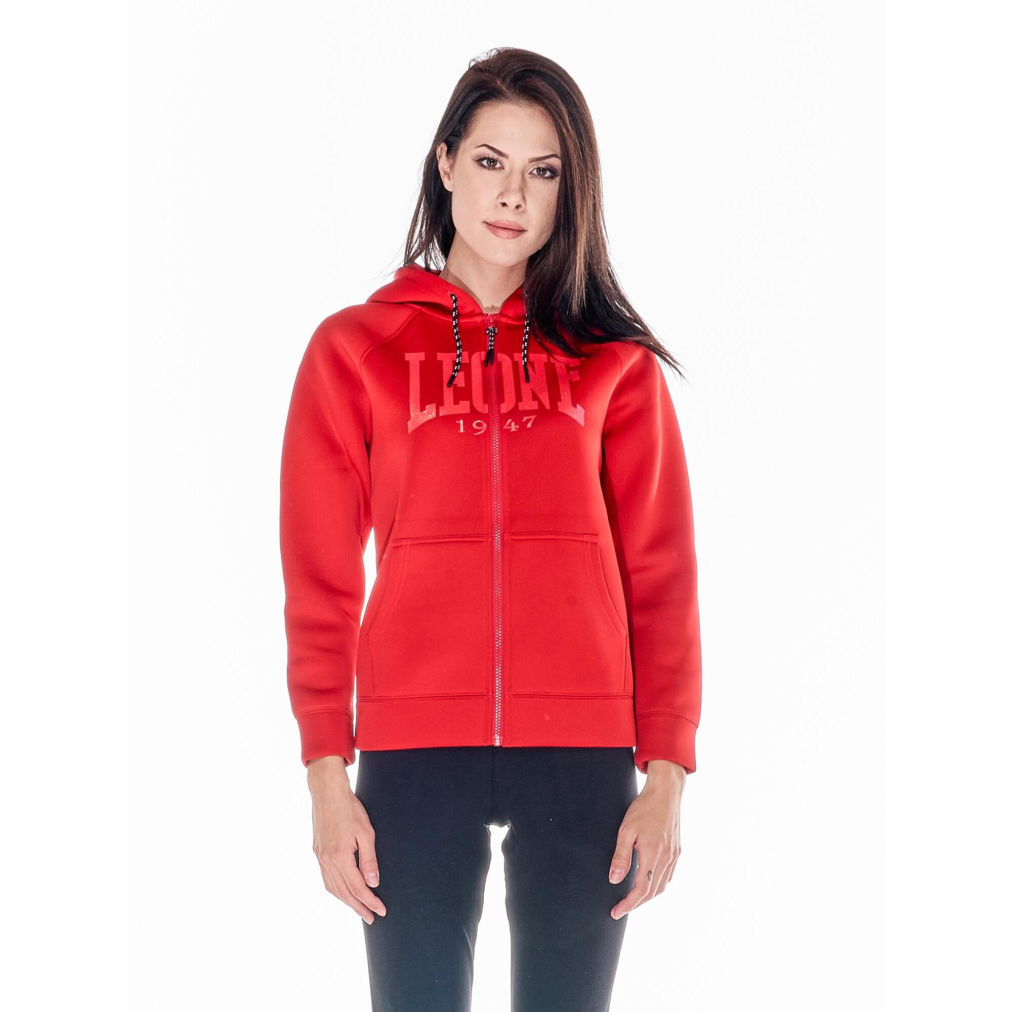 Felpa da donna neoprene cappuccio logo grande College