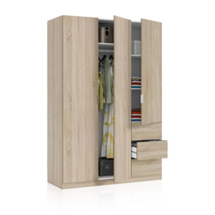 Armario Magan 3 puertas y 3 cajones Roble Canadian
