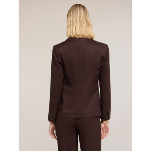 Motivi - Blazer in misto lino lyocell - Marrone