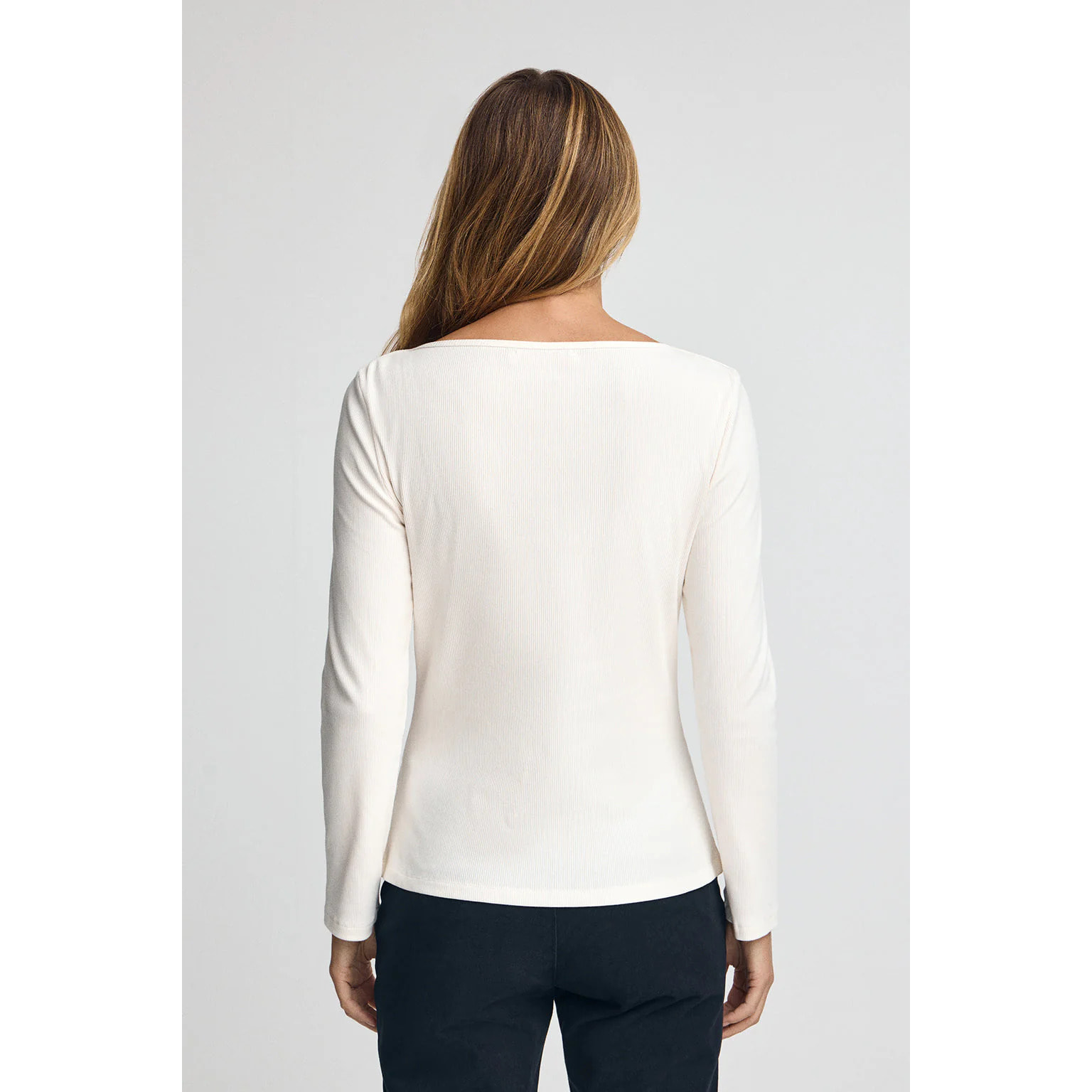 Camiseta color crudo de manga larga y cuello barco Polo Club