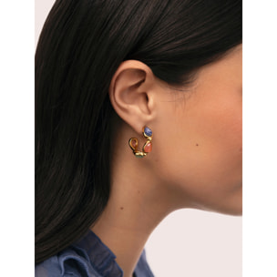 Orecchini Drop Stones Acciao Placcato Oro