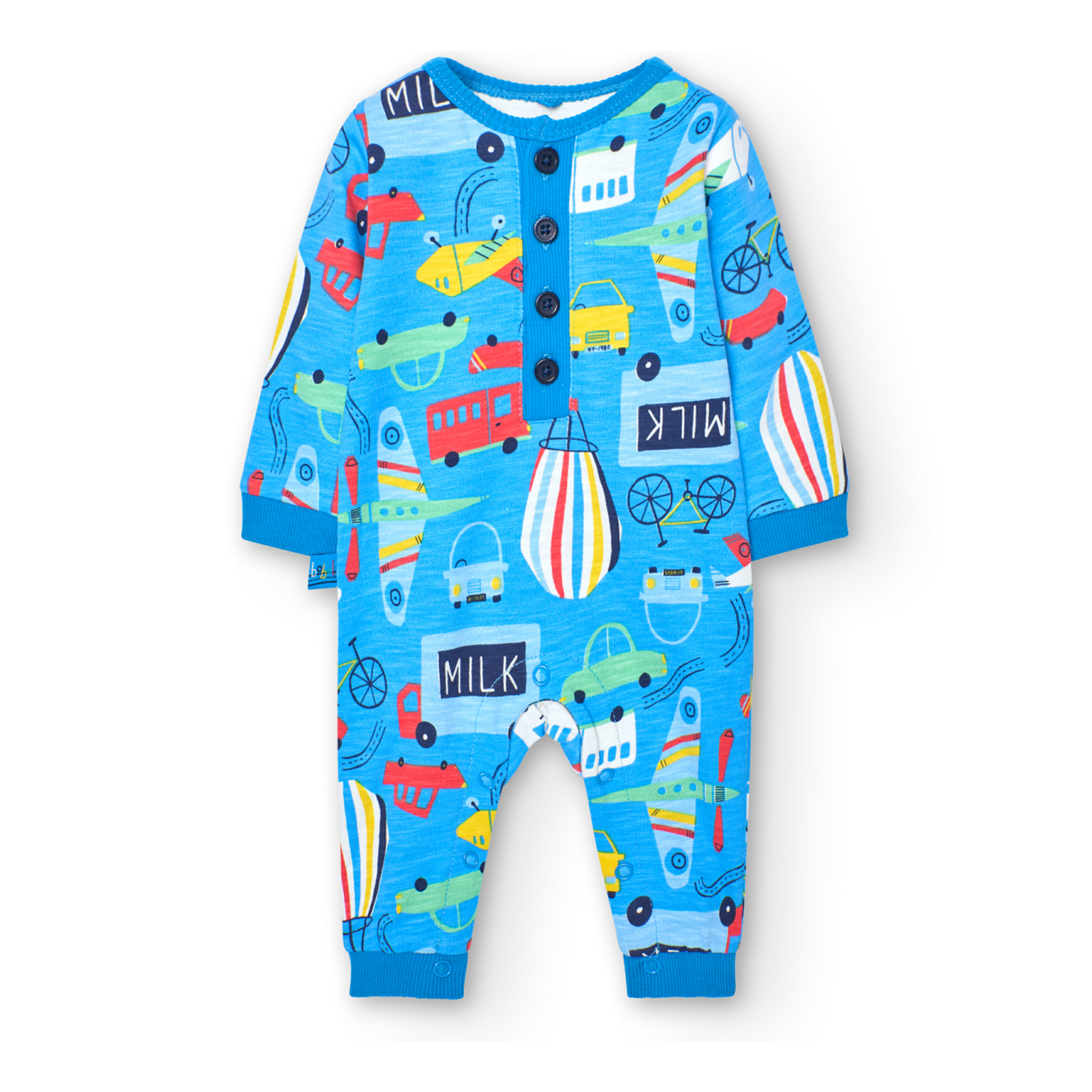 Pelele de felpa flamÃ© reciÃ©n nacido niÃ±o, estampado en, azul