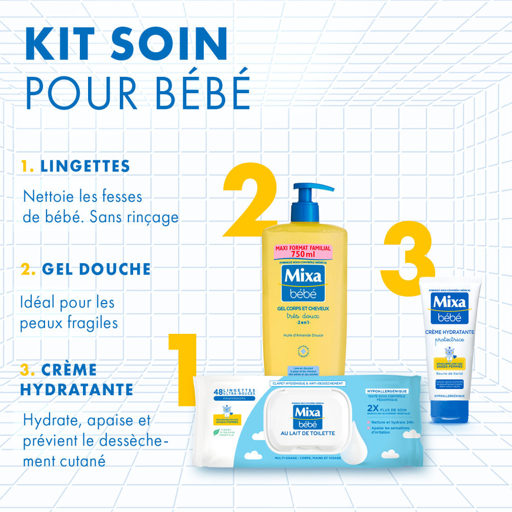 Lot de 18 - Mixa Bébé Lingettes Au Lait De Toilettes Mixa x48