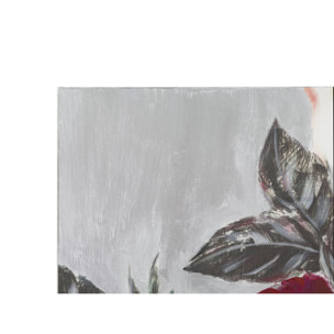 DIPINTO SU TELA RED FLOWER SQUARE CM 90X3,7X90