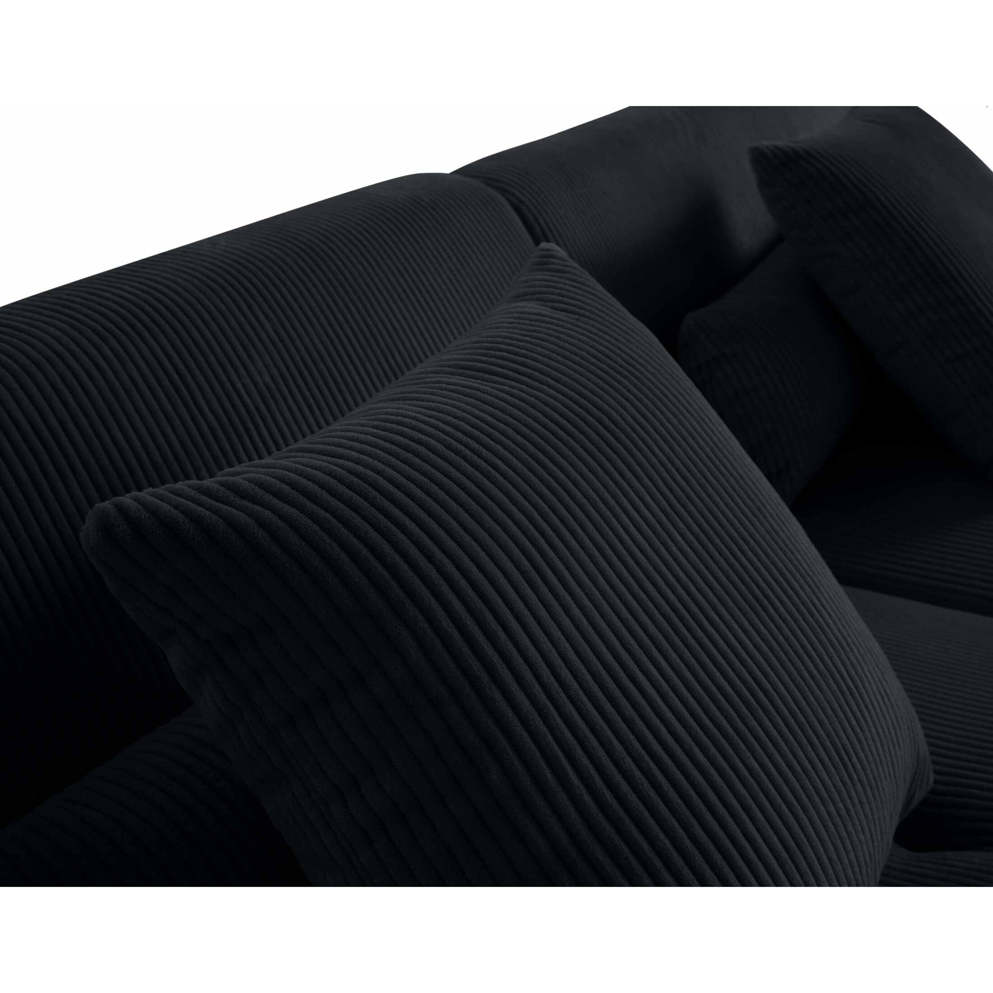 Onyx - canapé panoramique modulable d'angle droit 7 places - en velours côtelé - Noir