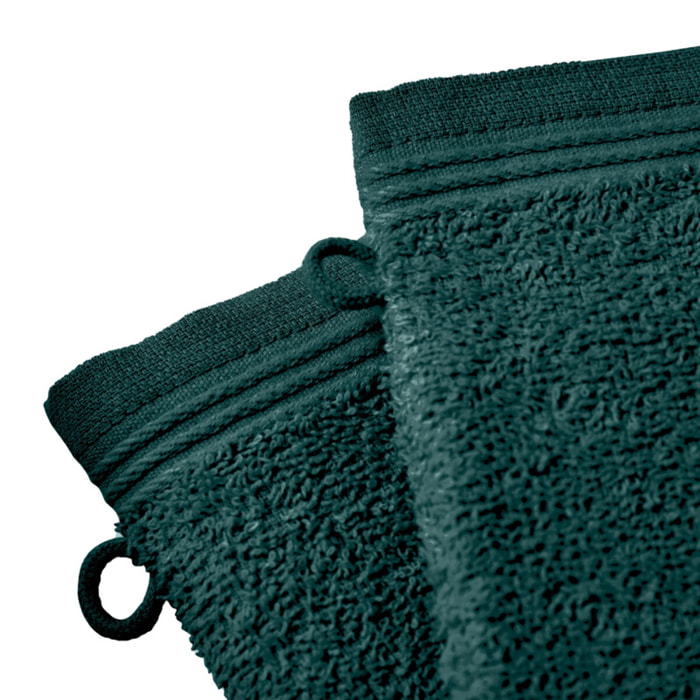 Lot de 2 gants de toilette "Spa" 15 x 21 cm / 400 gr/m² - Couleur: "Spa" Emeraude