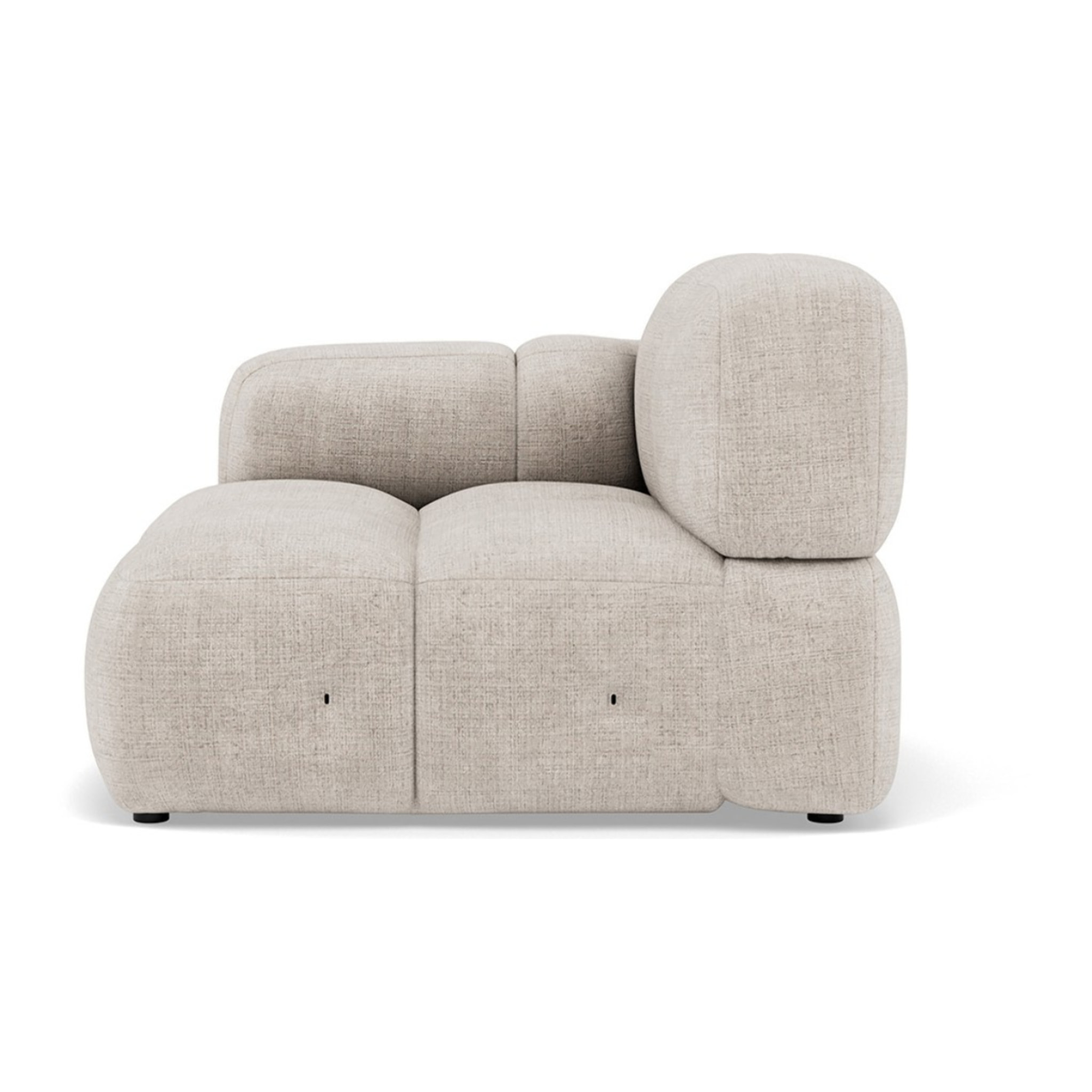 Grace - module d'assise gauche en velours texturé - Beige