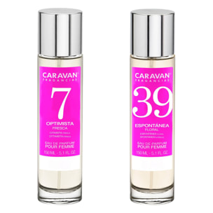Caravan fragancias - caja de regalo con 2 perfumes: nº7 y nº39 de 150 ml, para mujer