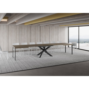 Table extensible 90x160/420 cm Volantis taupe pieds anthracite