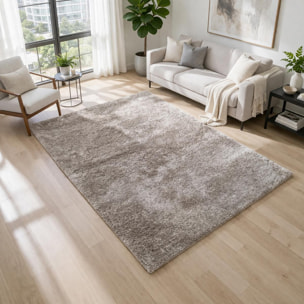 Tapis longs poils shaggy fait main motif uni TATI