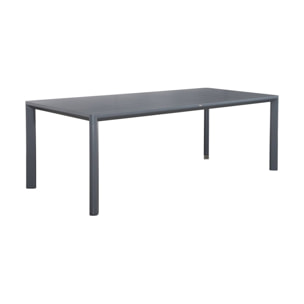 Table de jardin anthracite SACRAMENTO aluminium. 8 places. 220 x 100 x 75 cm