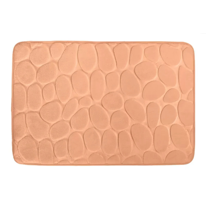 TAPIS DE BAIN GALET MOUSSE PECHE 50X80 CM