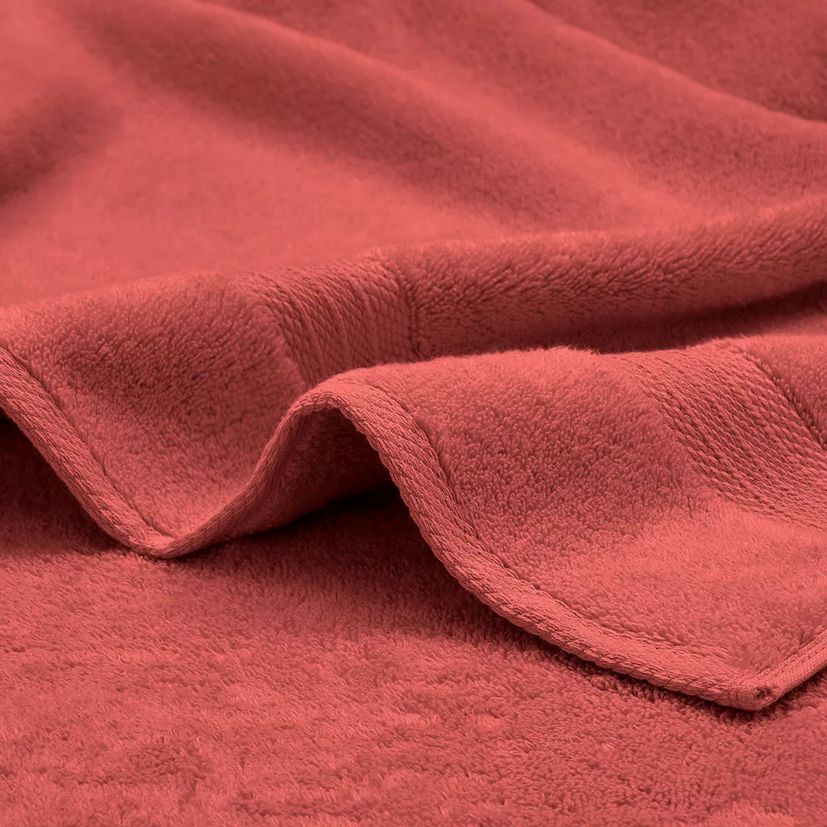 Carre avec oeillet pur coton 550 g/m² uni rose Elea corail