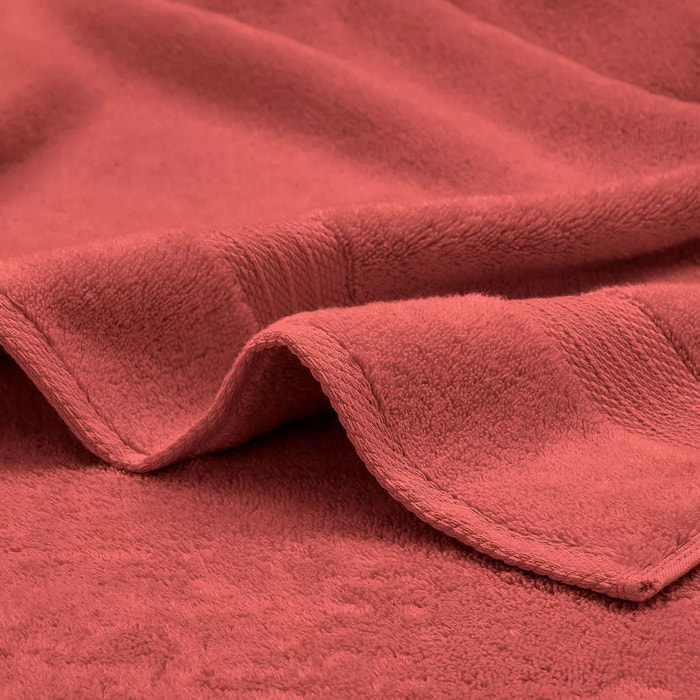 Carre avec oeillet pur coton 550 g/m² uni rose Elea corail