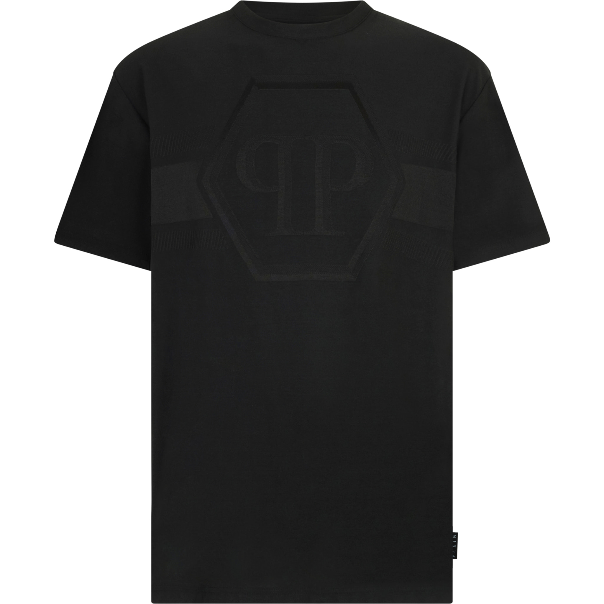 PHILIPP PLEIN Round Neck T-Shirt Jacquard Hexagon Line