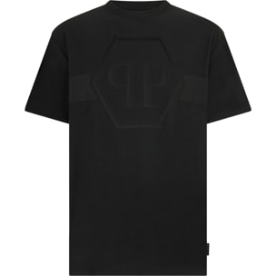 PHILIPP PLEIN Round Neck T-Shirt Jacquard Hexagon Line