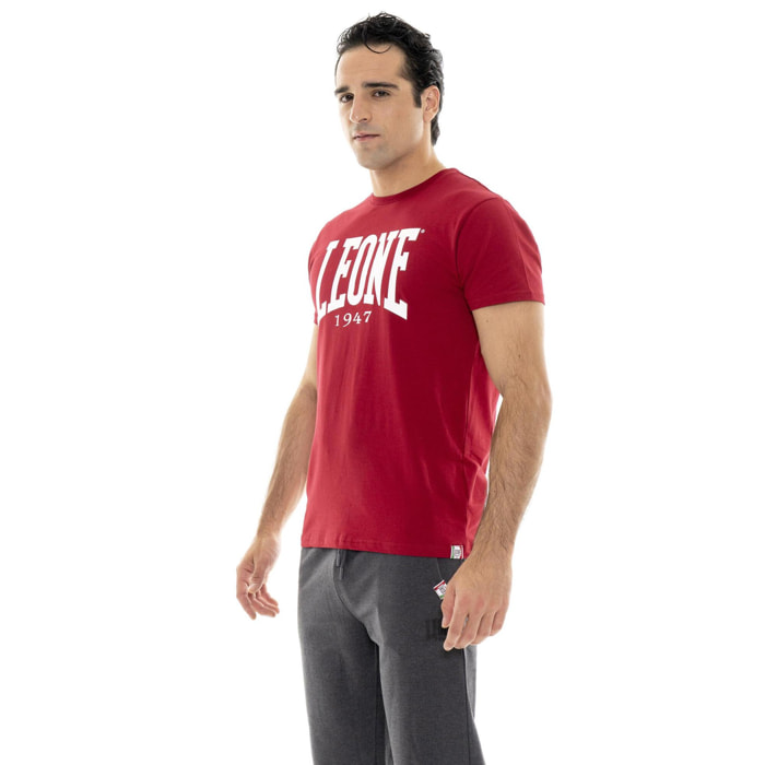 Camiseta de manga corta de algodón elástico con gran logo 'Basic'