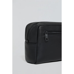 Beautycase Eton nero con cerniera e dettagli Polo Club