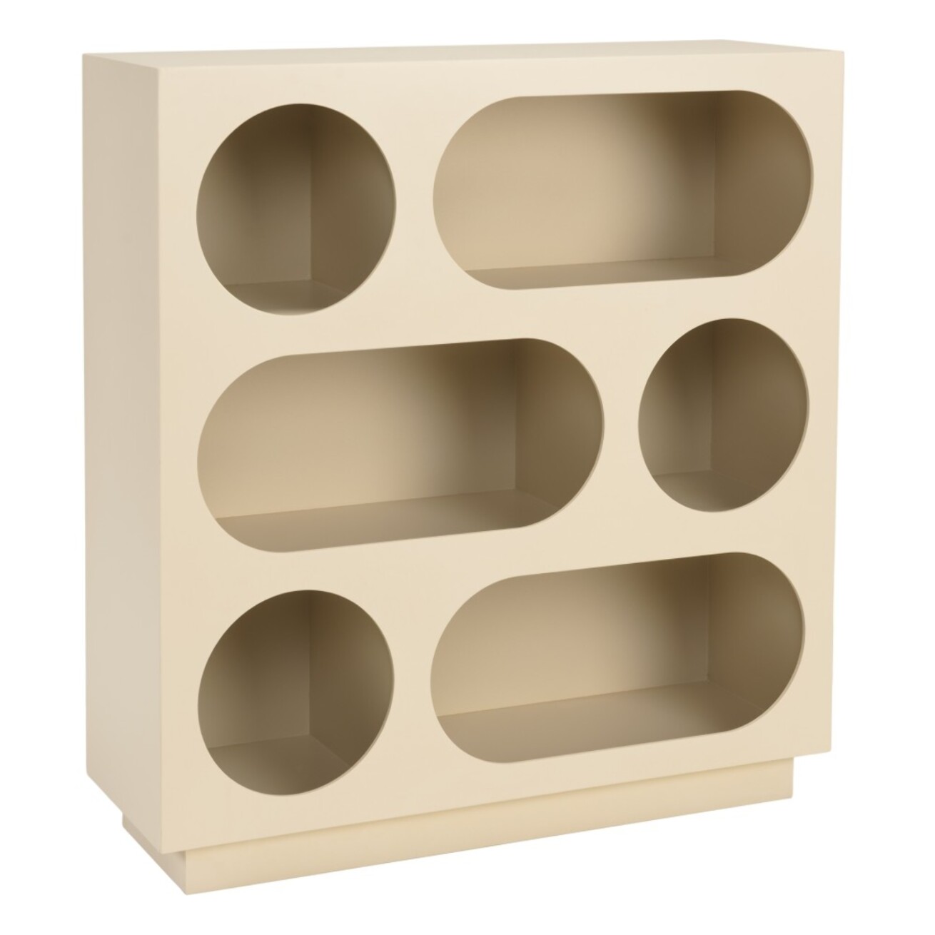 AGATHE - Buffet 70x23cm 6 niches en bois peint beige