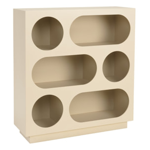 AGATHE - Buffet 70x23cm 6 niches en bois peint beige