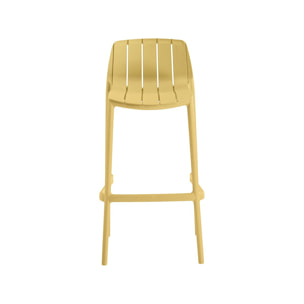 Lot de 2 chaises hautes de jardin empilable "Vaena" - Jaune